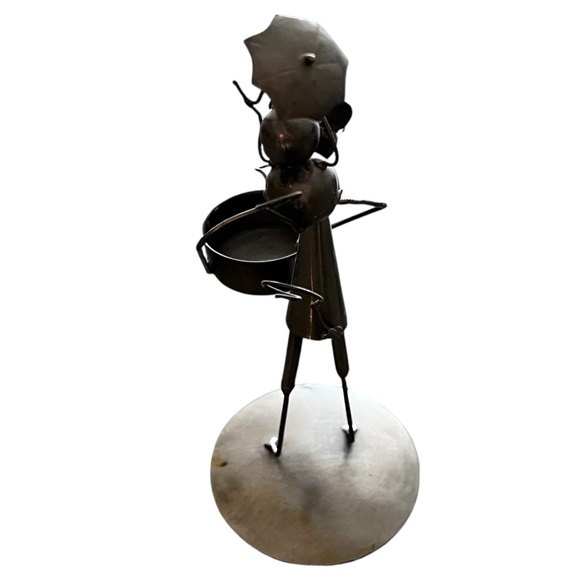 Tin Metal Abstract Comical Mouse Mice Votive Tea Light Candle Holder - Picture 8 of 9